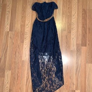 Off the Shoulder High Low Dress